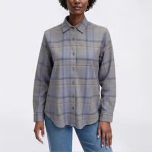 Mountain Ridge Button Down Plaid Flannel Size Medium NWT